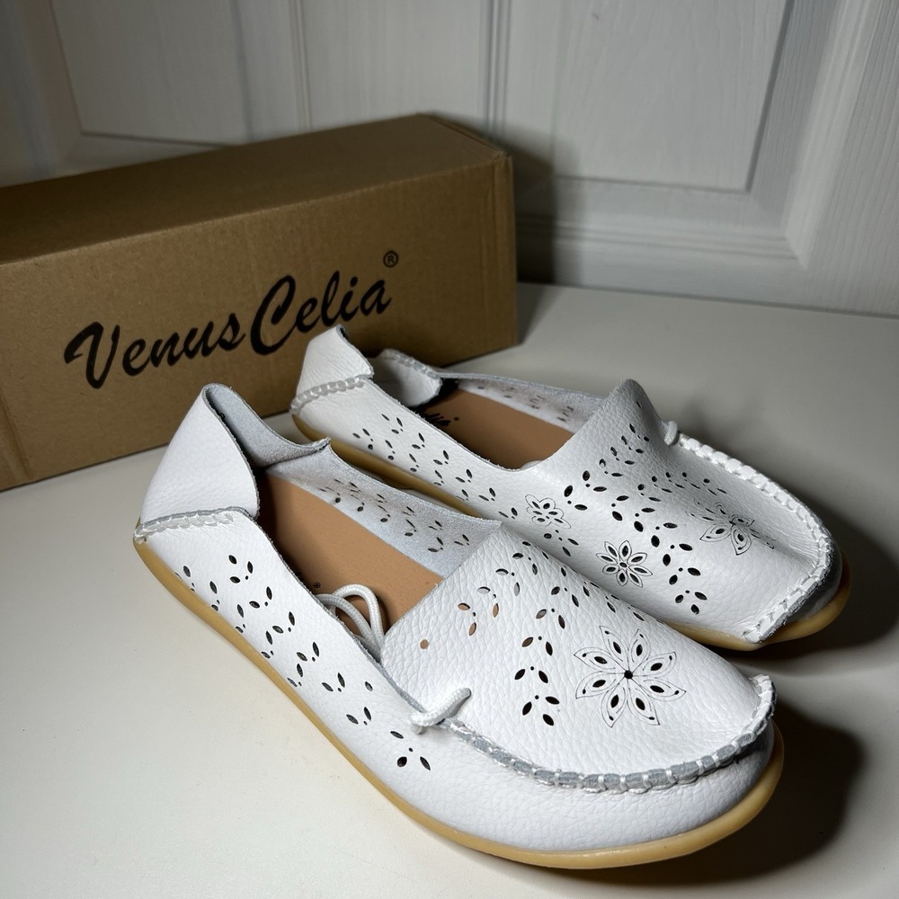 Venus Celia Womens Shoes Comfort Flat Loafers Size 7‎ White